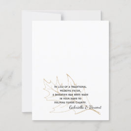 Kaart najaar Oak Leaf Wedding Charity Favor