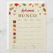 Kaart najaarsfestival Bunco Party Game Score (Voorkant / Achterkant)