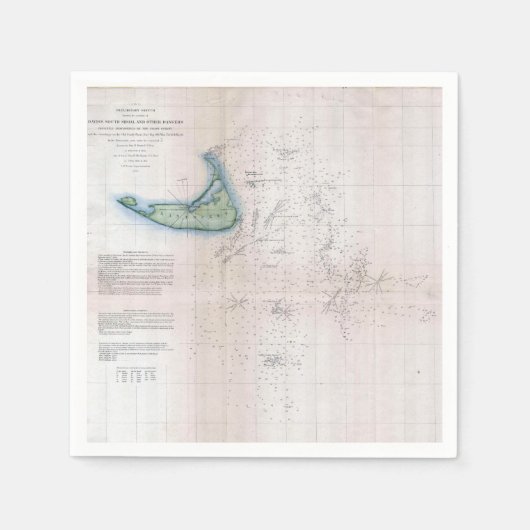  kaart Nantucket Massachusetts Servet (Voorkant)