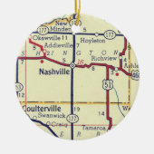  kaart Nashville IL Keramisch Ornament (Voorkant)
