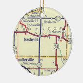  kaart Nashville IL Keramisch Ornament (Links)