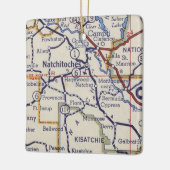 kaart Natchitoches LA Keramisch Ornament (Links)