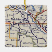 kaart Natchitoches LA Keramisch Ornament (Voorkant)