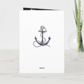 Kaart Nautical Anchor Silver Black Stripes Program (Achterkant)