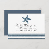 Kaart Nautical Baby shower Registry Insert (Voorkant / Achterkant)