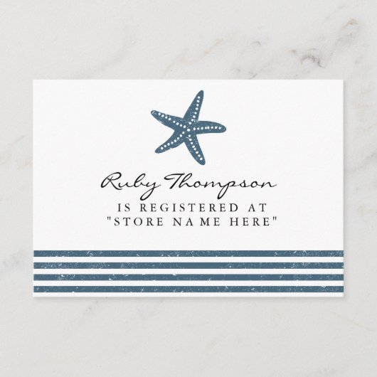 Kaart Nautical Baby shower Registry Insert (Voorkant)