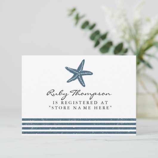 Kaart Nautical Baby shower Registry Insert (Staand voorkant)