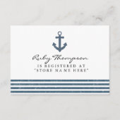 Kaart Nautical Baby shower Registry Insert (Voorkant)