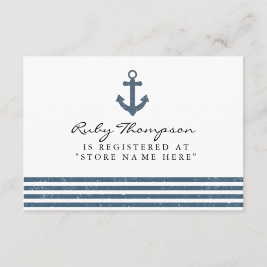 Kaart Nautical Baby shower Registry Insert (Voorkant)