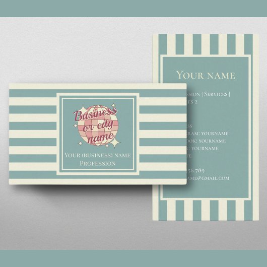 Kaart nautische strepen stad bedrijfsnaam visitekaartje