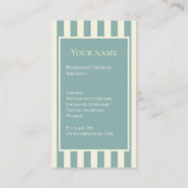 Kaart nautische strepen stad bedrijfsnaam visitekaartje (Achterkant)