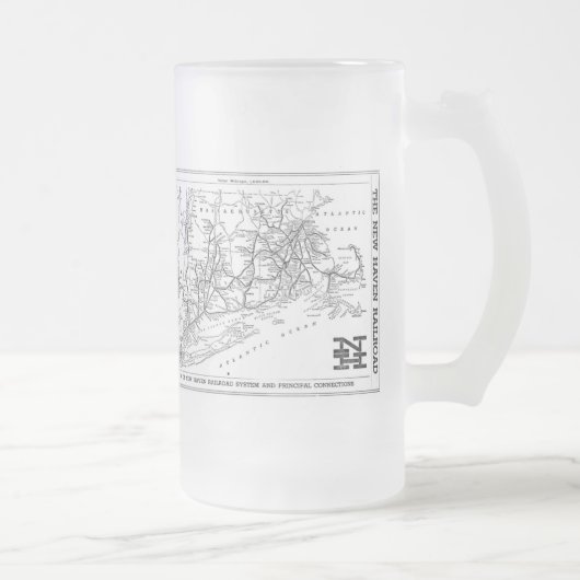 kaart New Haven Railroad 1956 Matglas Bierpul (Rechts)