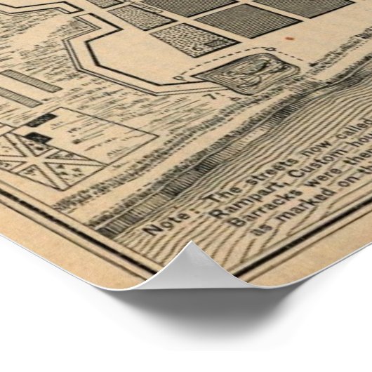 Kaart New Orleans 1770 Poster (Hoek)