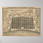 Kaart New Orleans 1770 Poster (Voorkant)