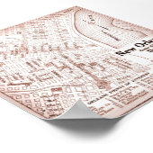 kaart New Orleans in het centrum van 1920 Poster (Hoek)