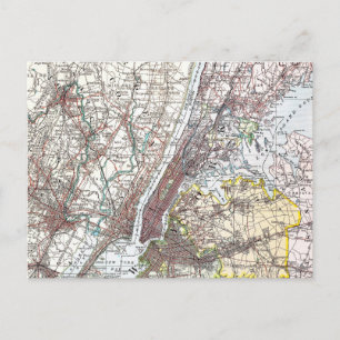 Kaart: New York Area, 1906 Briefkaart