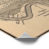 Kaart Nieuwe Oleans 1849 Overstroming Poster (Hoek)