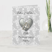 Kaart nodigt 25th Wedding Jubileum Party Silver ui (Voorkant)