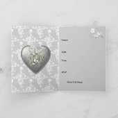 Kaart nodigt 25th Wedding Jubileum Party Silver ui (Binnen)