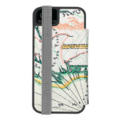 Kaart: Noord-Amerika, 1742 Incipio iPhone Portemonnee Hoesje (Agenda Achterkant)