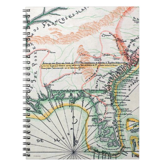 Kaart: Noord-Amerika, 1742 Notitieboek (Voorkant)