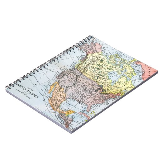 KAART: NOORD-AMERIKA, 1890 NOTITIEBOEK (Linkerzijde)