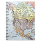 KAART: NOORD-AMERIKA, 1890 NOTITIEBOEK (Voorkant)