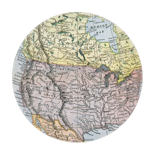 KAART: NOORD-AMERIKA, 1890 SNIJPLANK (Voorkant)