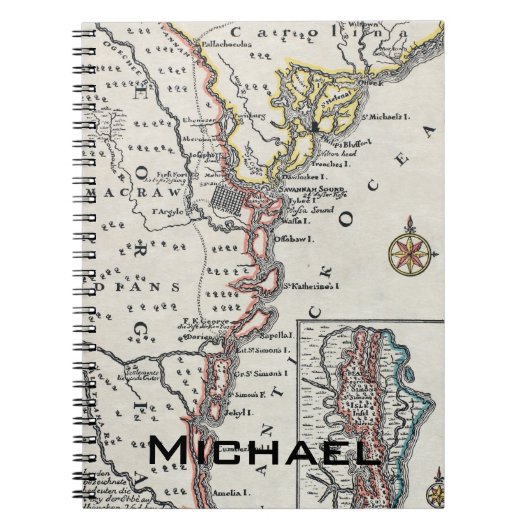 Kaart: Noord-Amerika, C1700 Notitieboek (Voorkant)