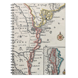 Kaart: Noord-Amerika, C1700 Notitieboek