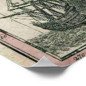 kaart Noord-Amerika en Caribisch gebied (1720) Poster (Hoek)