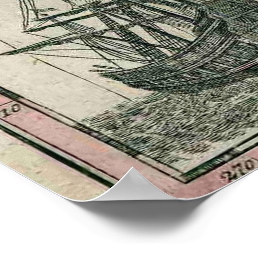  kaart Noord-Amerika en Caribisch gebied (1720) Poster (Hoek)