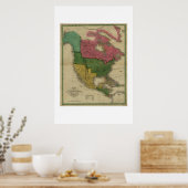 Kaart Noord-Amerika van 1826 Poster (Keuken)