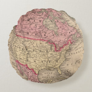 Kaart Noord-Amerika van Mitchell Rond Kussen
