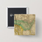 Kaart Noord-Amerika van Worcester Vierkante Button 5,1 Cm (Voorkant /achterkant)