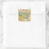 Kaart Noord-Amerika van Worcester Vierkante Sticker (Tas)