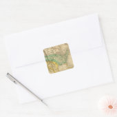Kaart Noord-Amerika van Worcester Vierkante Sticker (Envelop)