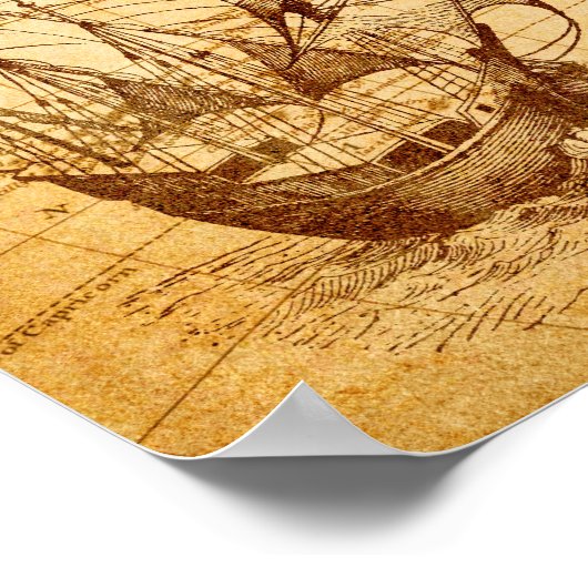 kaart Noord- en Zuid-Amerika Poster (Hoek)