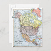 KAART: NOORDAMERIKA, 1890 BRIEFKAART (Voorkant / Achterkant)