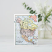 KAART: NOORDAMERIKA, 1890 BRIEFKAART (Staand voorkant)