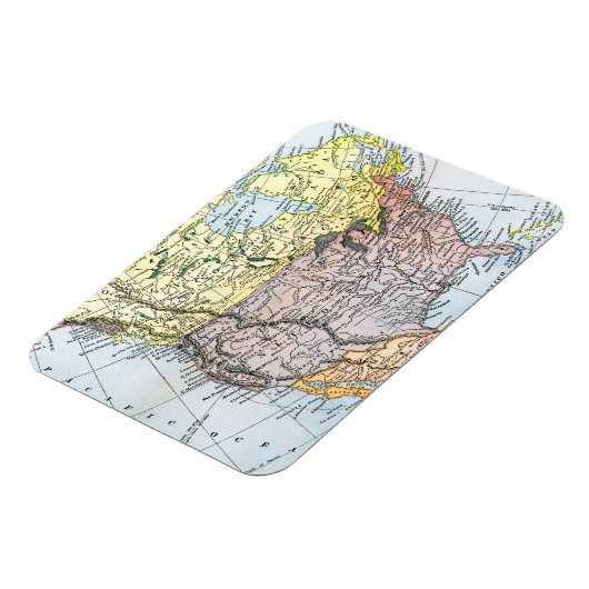 KAART: NOORDAMERIKA, 1890 MAGNEET (Linkerzijde)