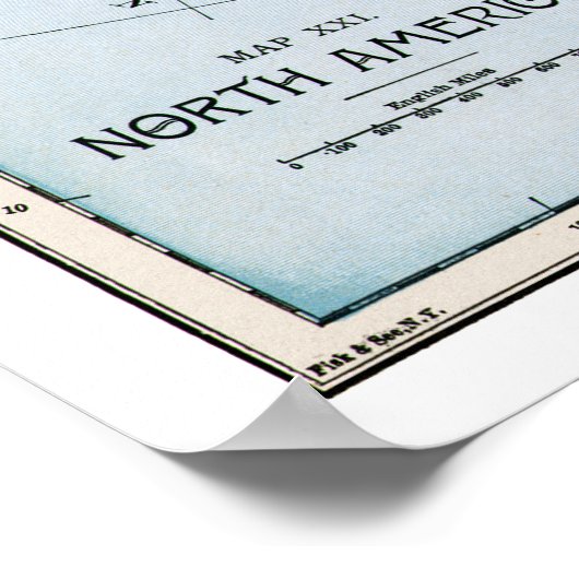 KAART: NOORDAMERIKA, 1890 POSTER (Hoek)