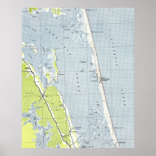  kaart Noordelijke Buitenbanken (1940) Poster (Voorkant)