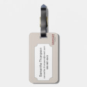 Kaart: Noordoost-Amerika Bagagelabel (Achterkant verticaal)