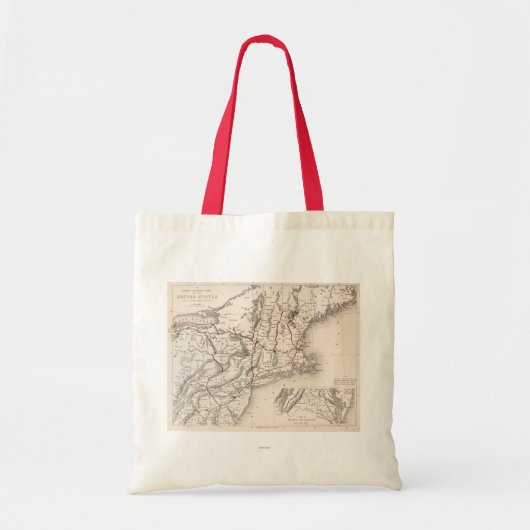 Kaart: Noordoost-Amerika Tote Bag (Voorkant)