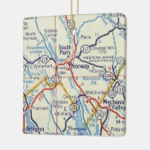 kaart Noorwegen Maine Keramisch Ornament (Links)