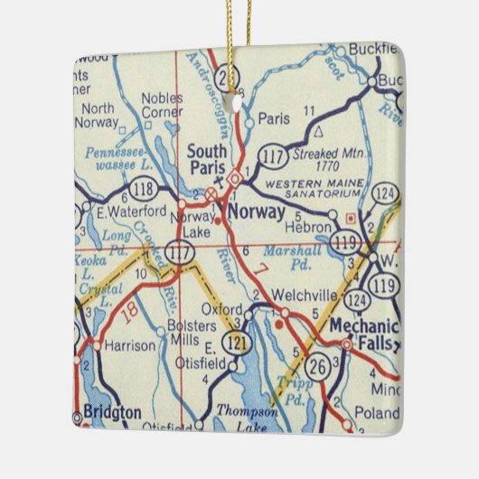  kaart Noorwegen Maine Keramisch Ornament (Links)