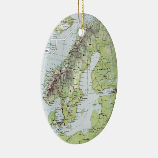 kaart Noorwegen Zweden Finland Nederland Keramisch Ornament (Rechts)