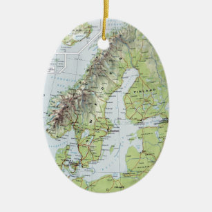  kaart Noorwegen Zweden Finland Nederland Keramisch Ornament