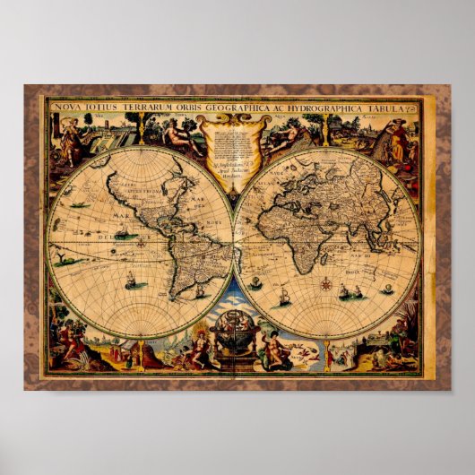 kaart Nova totius terrarum 1625 Poster (Voorkant)